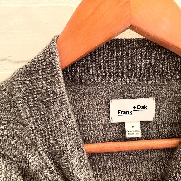 Frank & Oak Men’s Knit Sweater Wool Lighweight Soft High Neck Gray Minimalis M - Picture 5 of 12